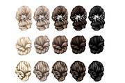Hair clipart large set, an Illustration by Elenbushe (Thumbnail 8 of 11)