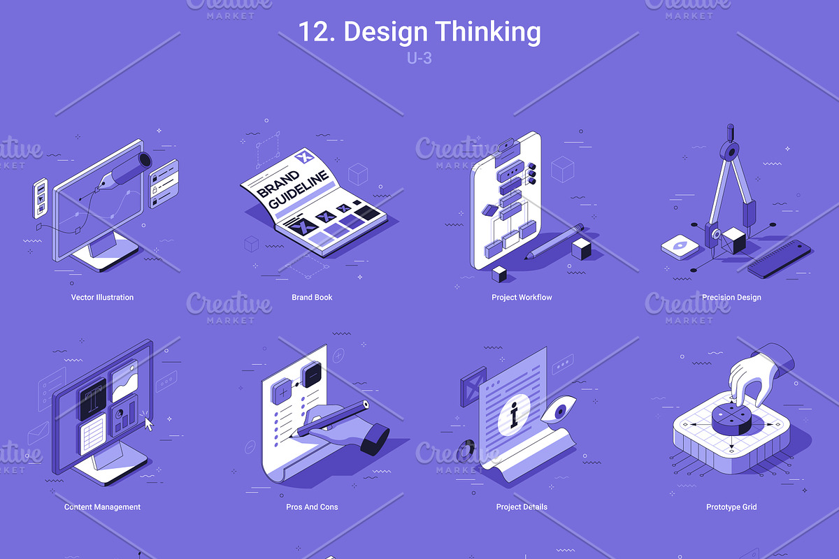 Isometric Icons v.3 (240 Icons), an Object Illustration by Andrew Kras Design (Photo 18 of 21)