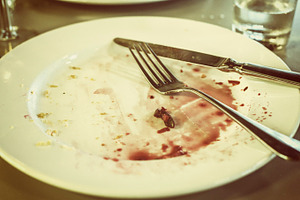 Empty plate containing dinner, finished, and empty, a Food & Drink Photo by Patricia Hofmeester