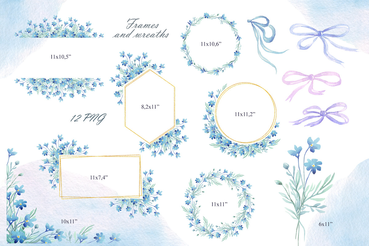 Forget me not clipart PNG, an Illustration by Alena Kurian (Photo 2 of 3)