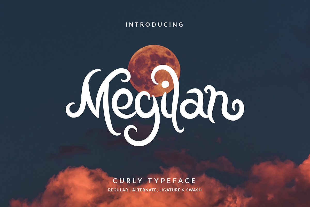 Megilan Curly Handwritten Font, a Font by Dicubit (Photo 1 of 10)