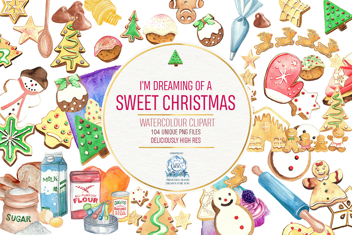 Christmas Cookies 104 Clipart Bundle, a Decorative Illustration by LilyBoo Clipart (Photo 1 of 6)