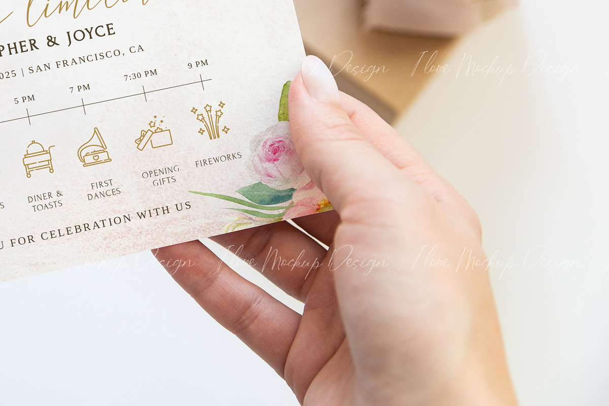 Wedding 7x5 Invitation Card Mockup, a Product Mockup by ILoveMockupDesign (Photo 5 of 11)