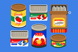 Tin Canned Food Asset Illustration, an Object Illustration by graphicook