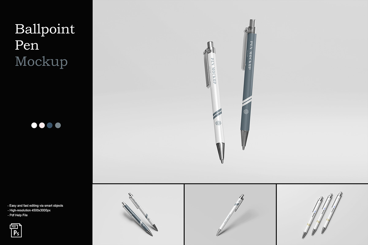 Ballpoint Pen Mockup, a Pens & Pencil Mockup by SimpangGraphics (Photo 1 of 8)