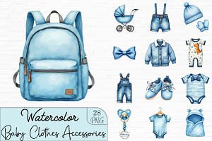 Baby Boy Clothes & Accessories Clipa, an Illustration by CrexoraLab