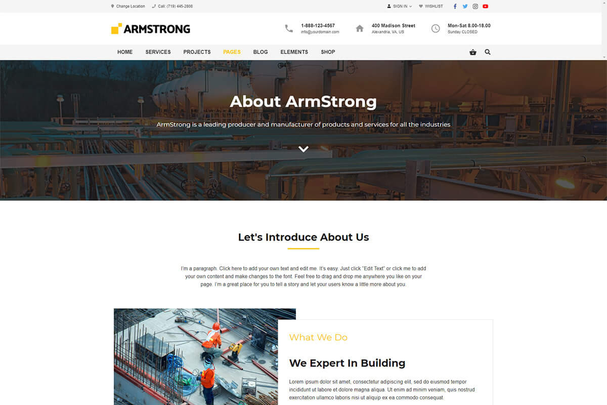 ArmStrong- Industrial & Business, a WordPress Template by Cherry Wordpress Theme (Photo 7 of 11)