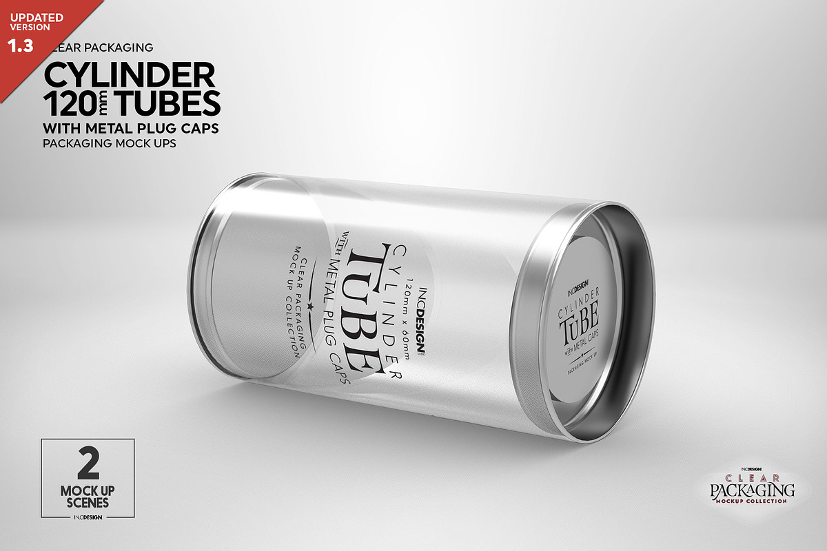 120mm Cylinder Tube Packaging Mockup, a Cups & Container Mockup by INCDesign (Photo 1 of 12)