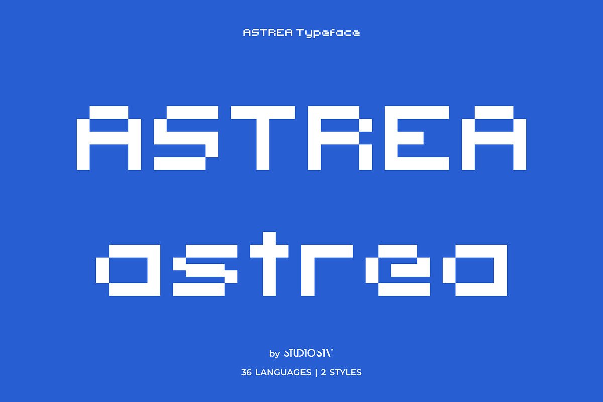 Astrea - Pixel Font | Display & Text, a Sans Serif Font by Studio Siv (Photo 1 of 8)