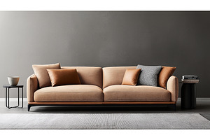 Modern living room with beige sofa, an Arts & Entertainment Photo by Sergey Kotenev
