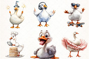 Watercolor Baby White Goose Png, an Illustration by Watercolor design (Thumbnail 3 of 4)