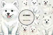 15 Bundle Watercolor White Puppy Dog, an Animal Illustration by Morspective (Thumbnail 1 of 8)