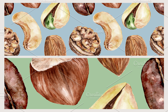 Seamless pattern with nuts preview 4