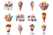 Colorful Ice Cream Shop Clipart, an Illustration by Design Market (Thumbnail 2 of 3)