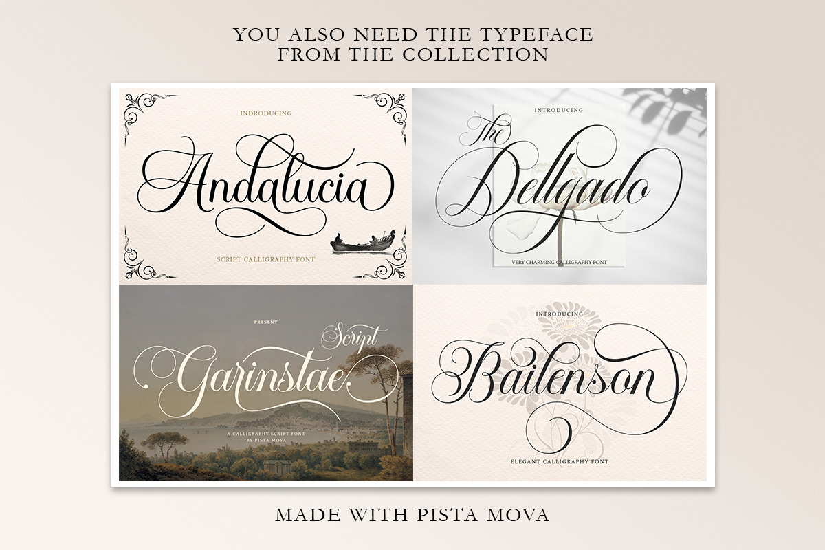 Platinum script, a Script Font by Pista Mova (Photo 11 of 11)