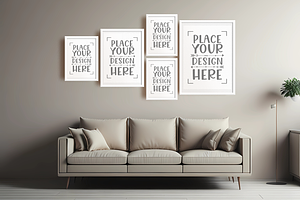Set of Wall Art Mockups, a Print Template by Ali's Designs