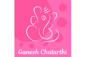 Pink Ganesh Chaturthi background, an Illustration by Ylivdesign
