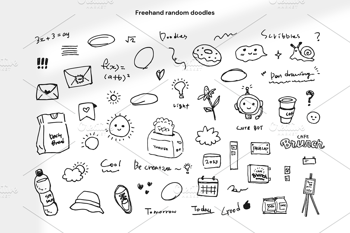 201 Freehand random doodles, an Object Graphic by Pinkbrush (Photo 3 of 7)