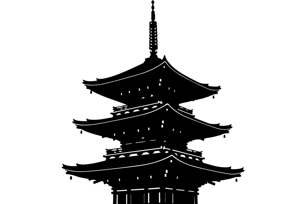 Pagoda Temple Silhouette, an Object Graphic by Designer_Momina (Photo 7 of 20)