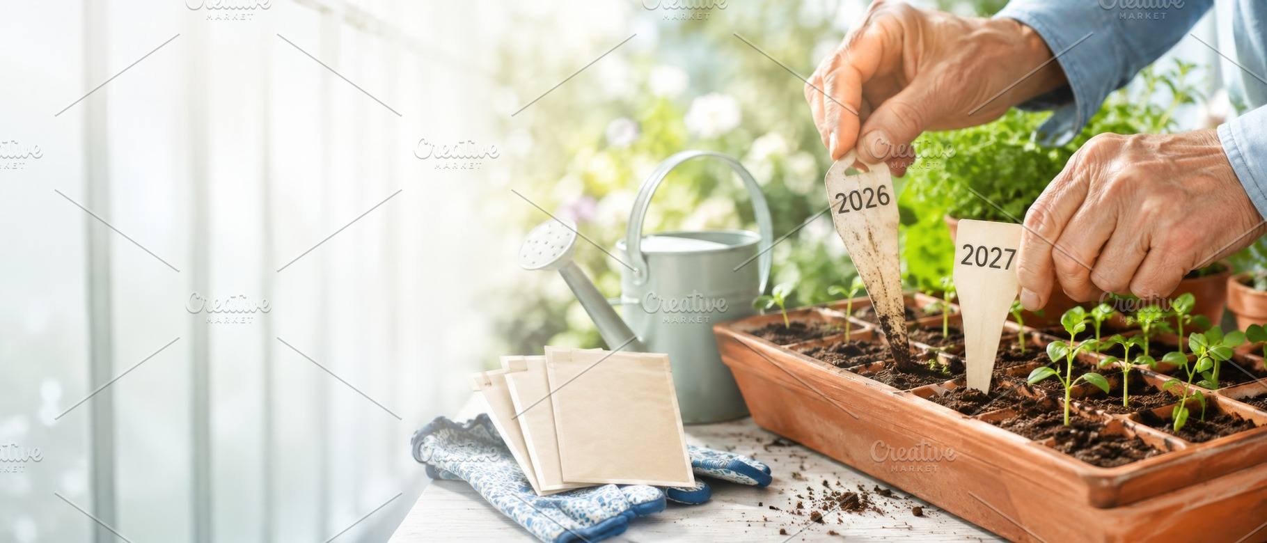 Gardening transition from 2026 to 20, a Photo by Dvoevnore photos