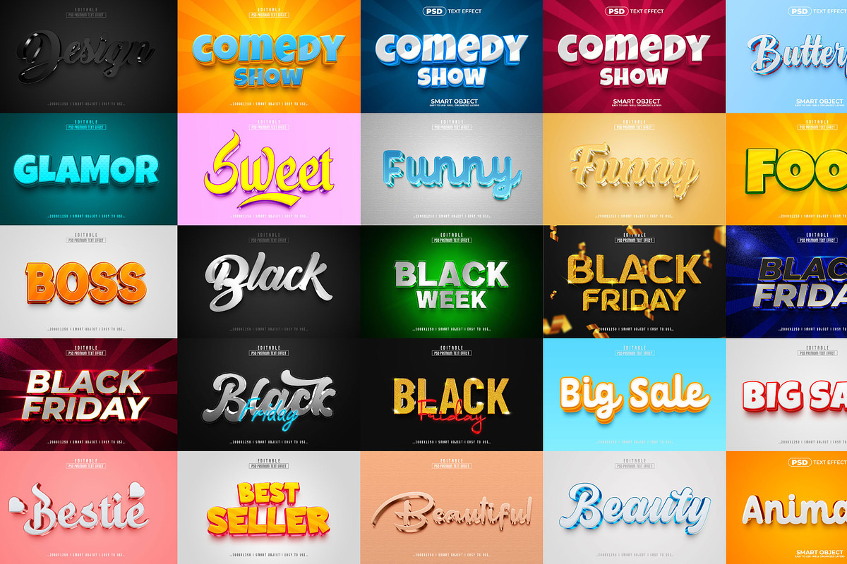 25 Stylis 3D text effect Bundle, a Layer Style Add-On by Md Jahidul99 (Photo 1 of 27)