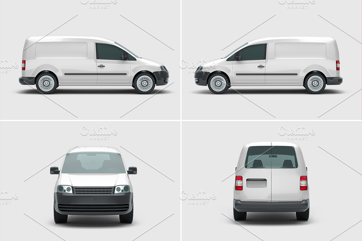 Mini Van Mockup - 6 views, an Advertising Mockup by Illusiongraphic (Photo 19 of 20)