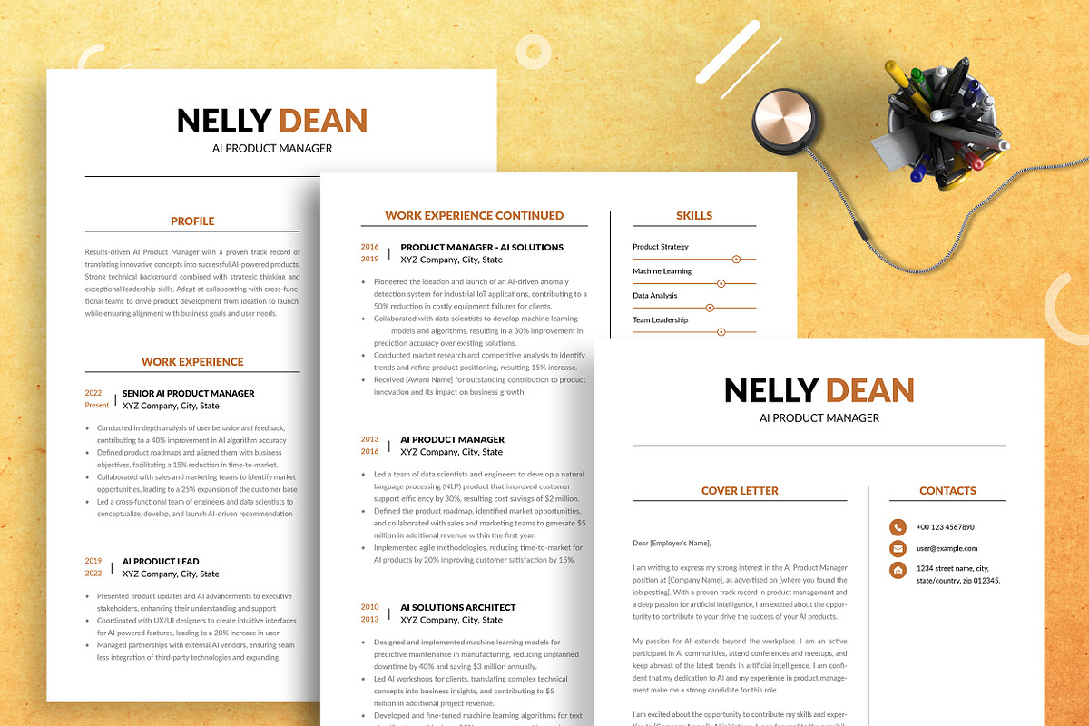 Minimalist Resume CV Template, a Stationery Template by ResumeInventor (Photo 4 of 8)