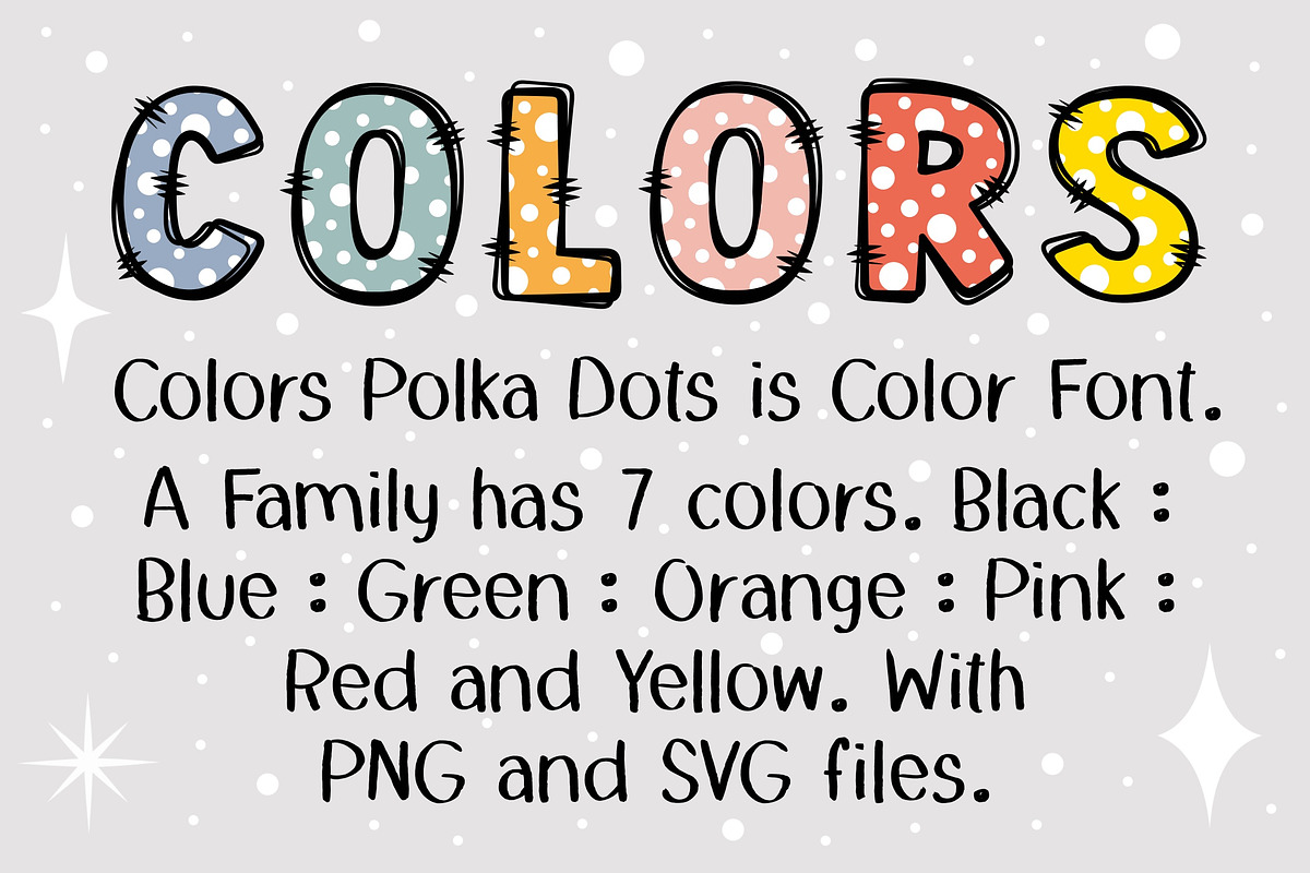 Colors Polka Dots OTF PNG SVG, a Symbol Font by DREAMs Soul G. (Photo 2 of 5)