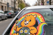 Bear holding Paintbrush Rainbow, a Shirt Mockup by Vector Stall (Thumbnail 12 of 16)