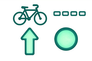 Icons representing cycling, a Sport Illustration by ZinetroN