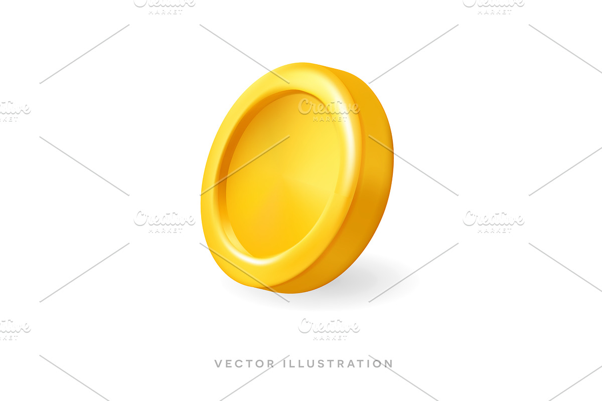 3d gold coin. Casino currency token, an Object Illustration by GraphiShop