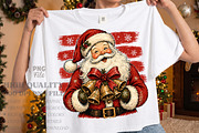 Vintage Stripes Santa Christmas PNG, a Seasonal Illustration by Libby Wishes (Thumbnail 1 of 4)