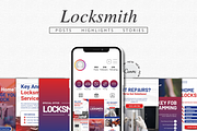 Locksmith Instagram Canva Templates, a Social Media Template by Talipic Designs (Thumbnail 1 of 8)