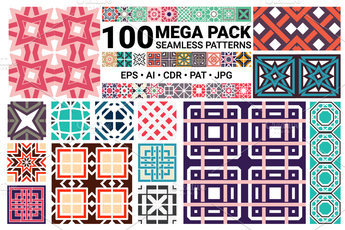 100 seamless patterns, a Pattern Graphic by dacascas (Photo 1 of 4)