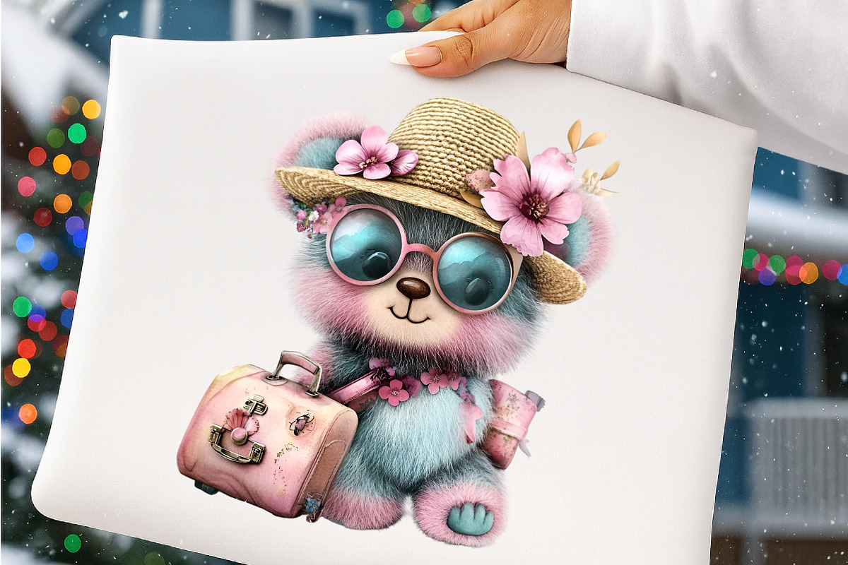 Whimsical summer teddy bear clipart, an Illustration by SinaCreation (Photo 8 of 9)