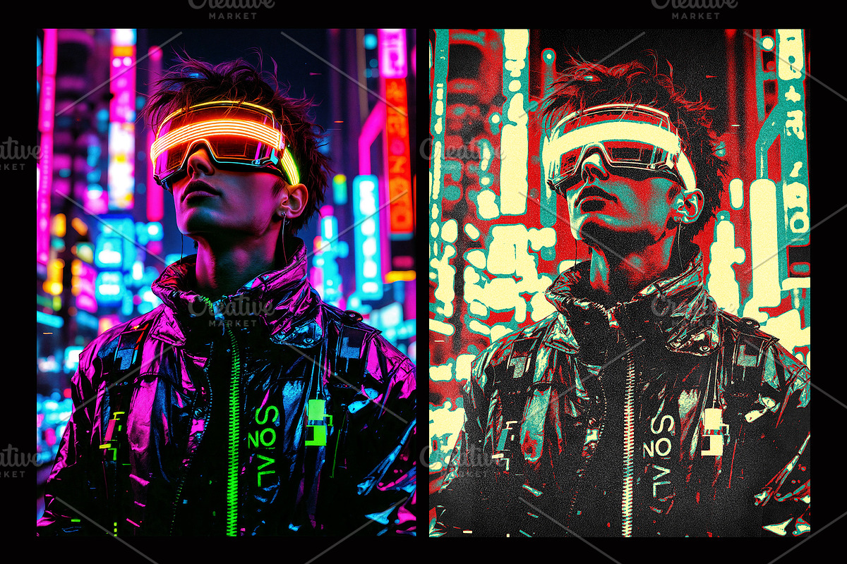 Triton Colored Threshold Effect, a Layer Style Add-On by Black Cat Studio (Photo 3 of 3)