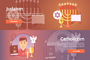 Religion and confession banners set, an Illustration by painterr