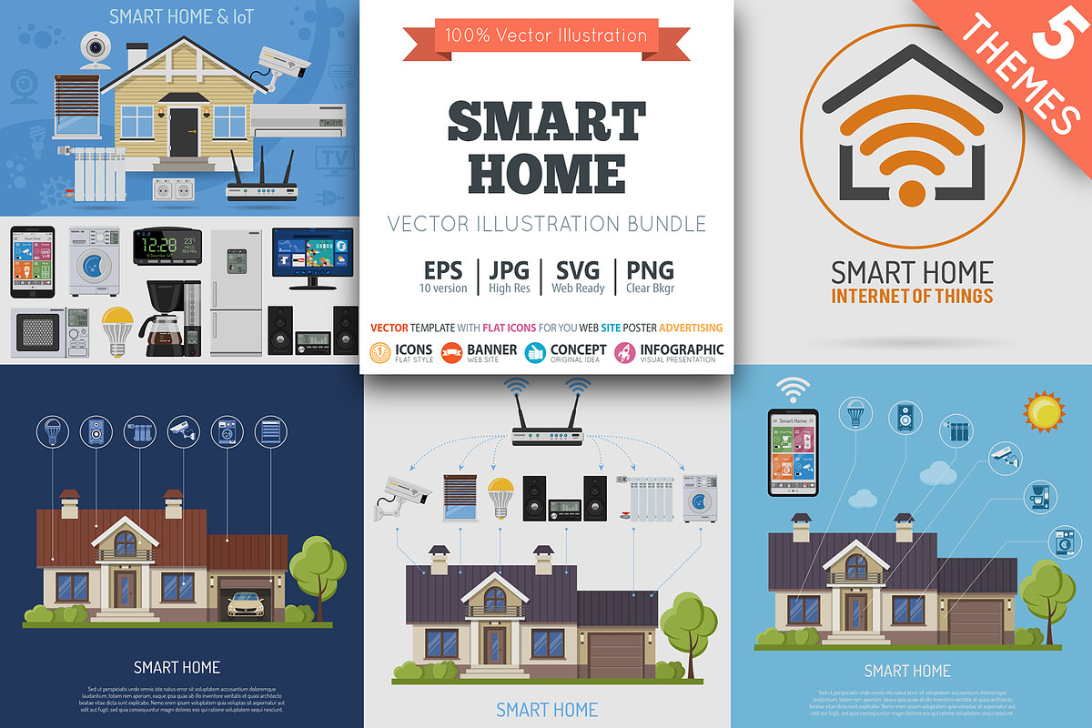 Smart Home and Internet of Things, a Technology Illustration by TAlex (Photo 1 of 7)