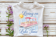 Lake Time Pontoon Boat PNG, a Seasonal Illustration by Sublimation Artist (Thumbnail 3 of 9)