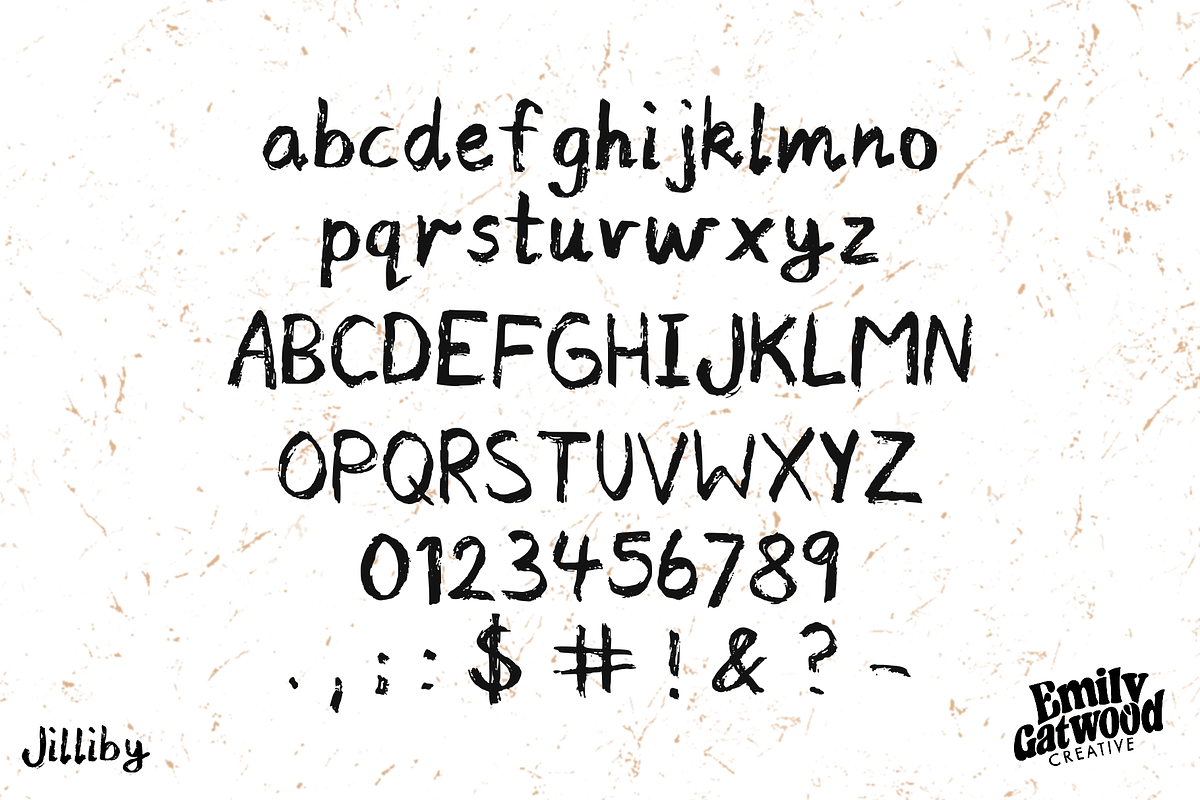 Jilliby // a hand-drawn rustic font, a Handwritten Font by EmilyGatwood (Photo 2 of 6)