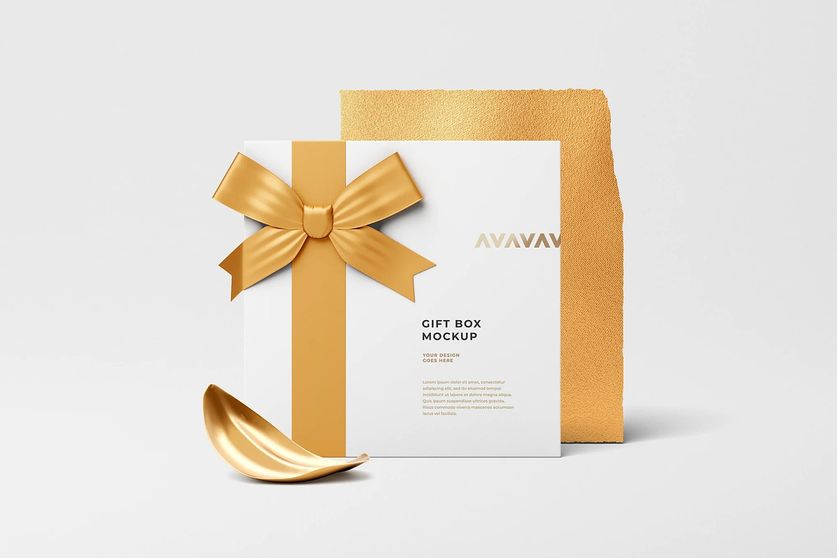 Gift Box Mockup, a Packaging Mockup by zpackcreative (Photo 1 of 4)