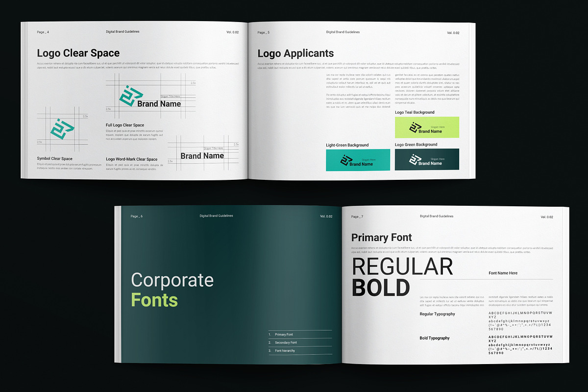 Digital Brand Guidelines Landscape, a Brochure Template by E-Type (Photo 3 of 7)