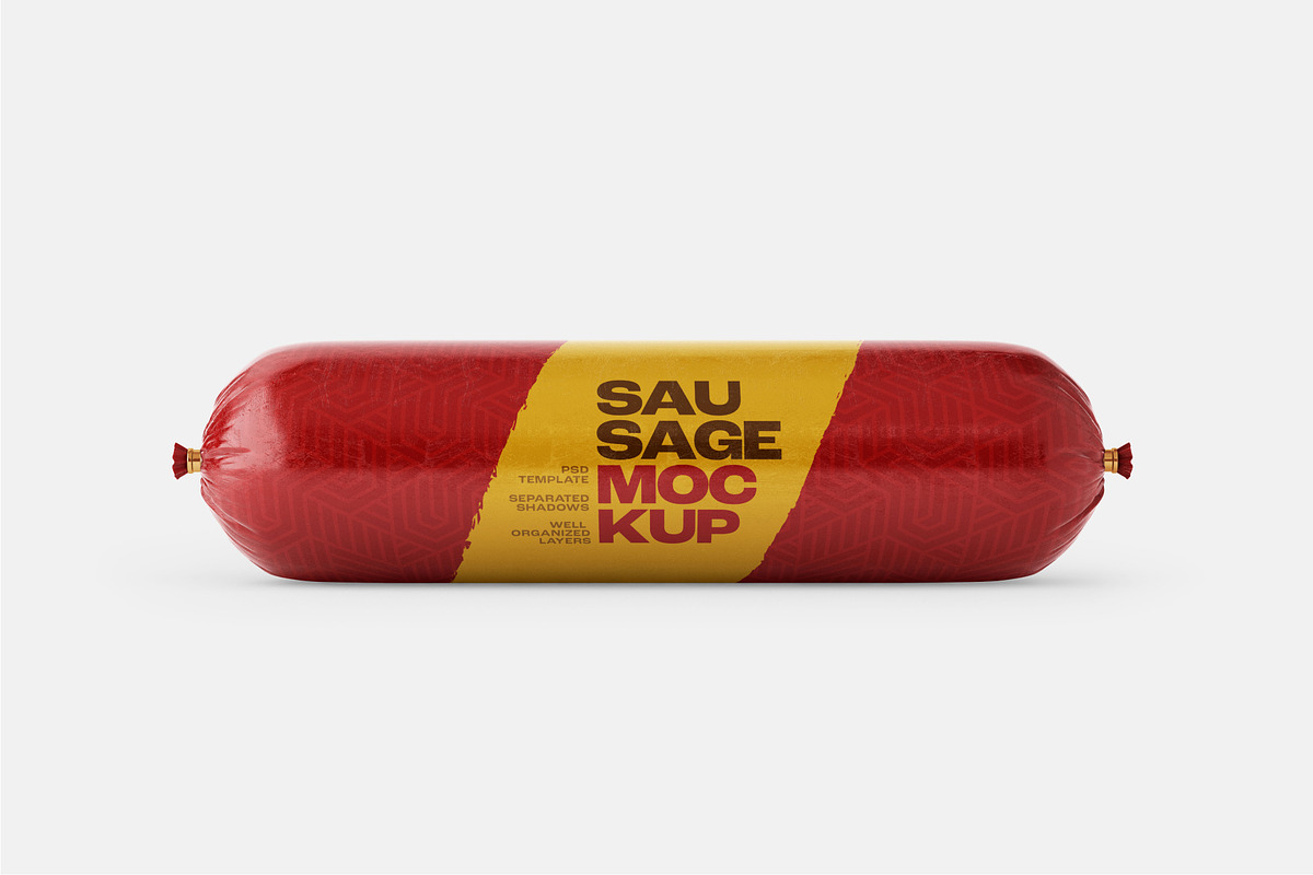 Sausage Chub Mockup Set, a Packaging Mockup by Deeplab