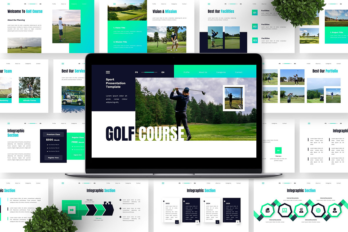 Golf Course - Sport Google Slide, a Presentation Template by Deepslide Studio (Photo 3 of 6)
