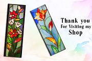 Floral Stained Glass Bookmarks, an Illustration by Watercolor design (Thumbnail 3 of 3)