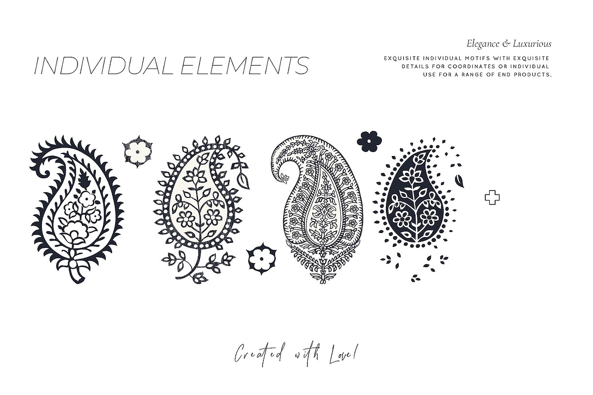 Vintage Block Prints Paisley & Motif, a Pattern Graphic by TSTUDIO (Photo 6 of 10)