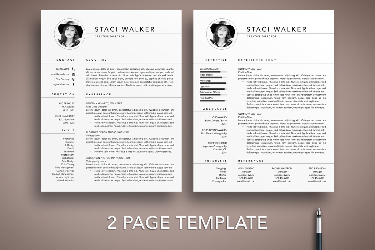 Professional Resume Template 3 Page, a Resume Template by The Creative Resume (Photo 2 of 8)