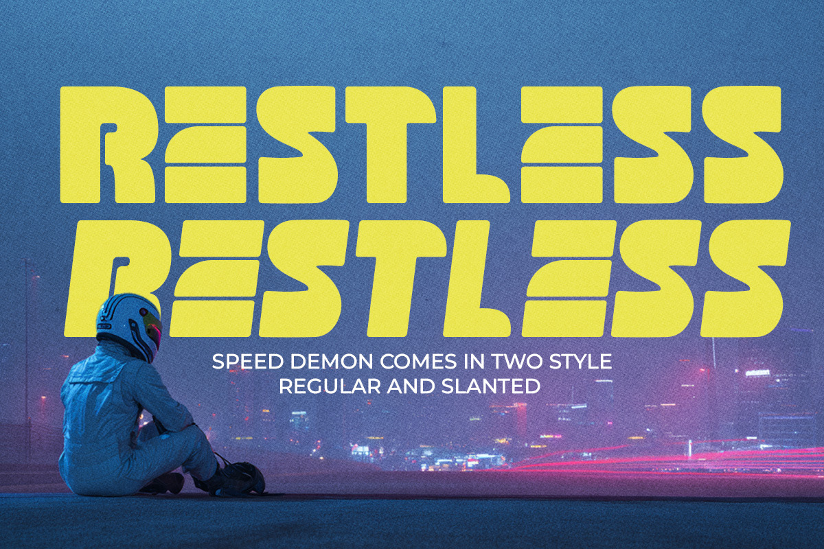 Speed Demon - Bold Retro Racing Type, a Sans Serif Font by Rillatype (Photo 8 of 13)