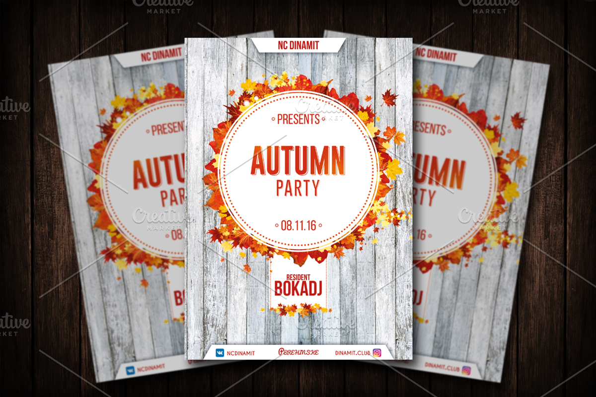 Autumn Party Flyer Template, a Flyer Template by Malaxay (Photo 1 of 2)