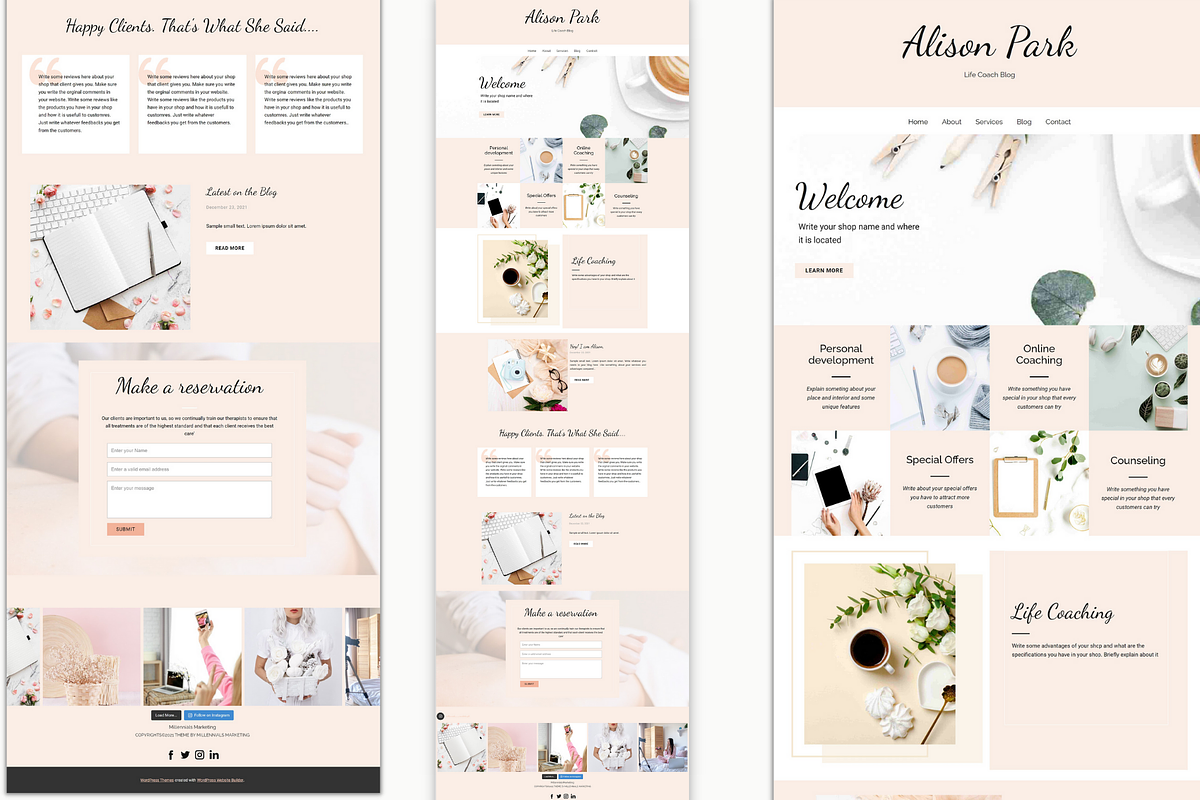 Life Coach theme wordpress, a WordPress Template by Millennials Marketing (Photo 5 of 10)